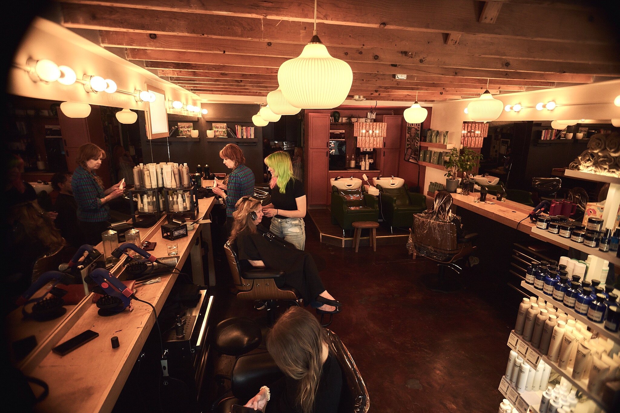 The Walden Salon team working throughout the space
